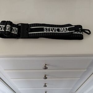Steve Madden Monochrome Black and White Guitar Purse Bag Strap